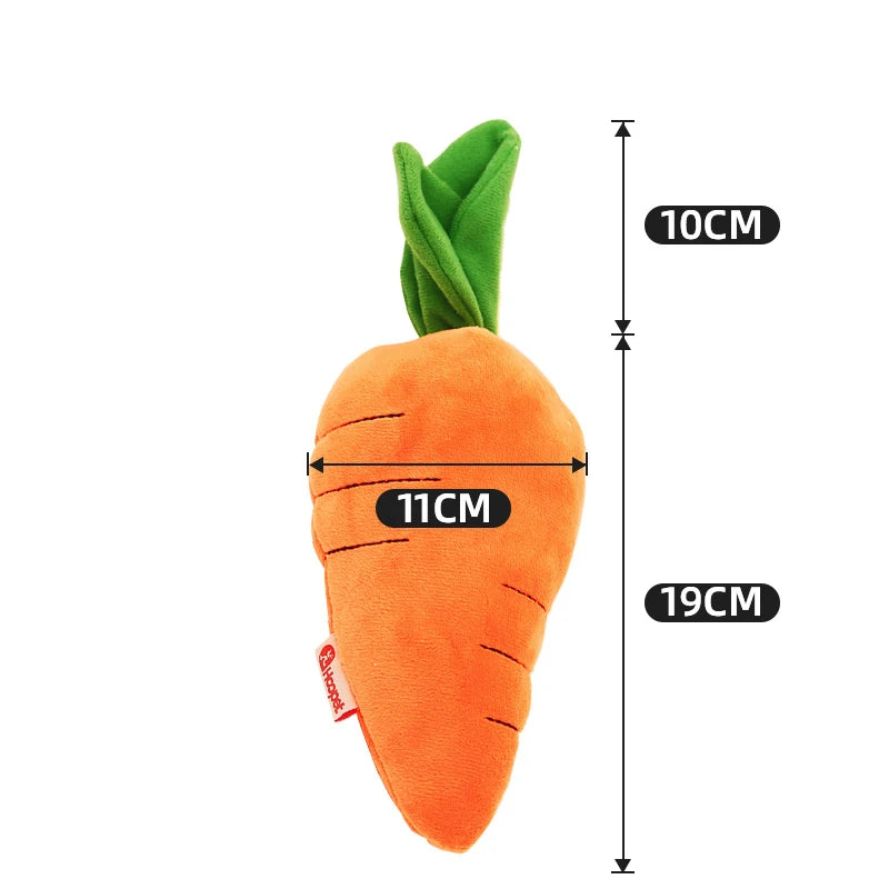 Woof Carrot Interactive Chew Toy With Crackling Sound