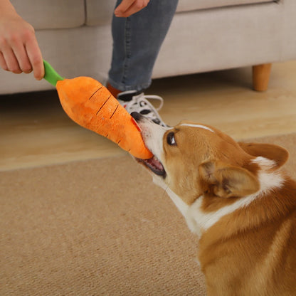 Woof Carrot Interactive Chew Toy With Crackling Sound