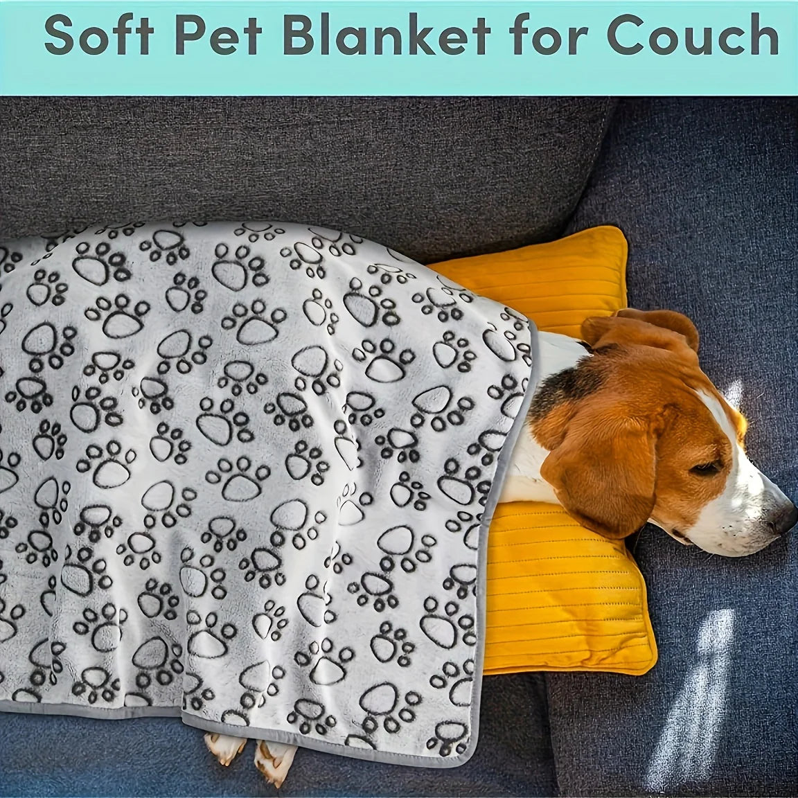 Snuggle Paws Fuzzy Comfort Dog Blanket Grey