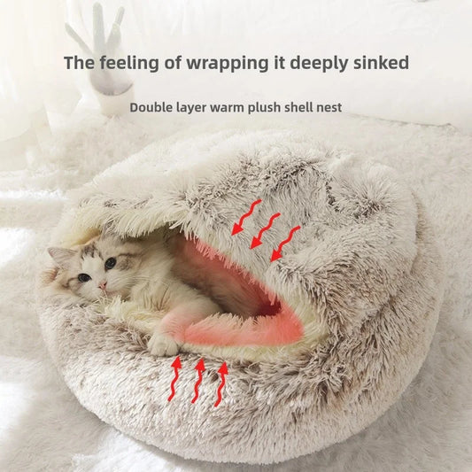 CozyPaws Plush Cave Bed