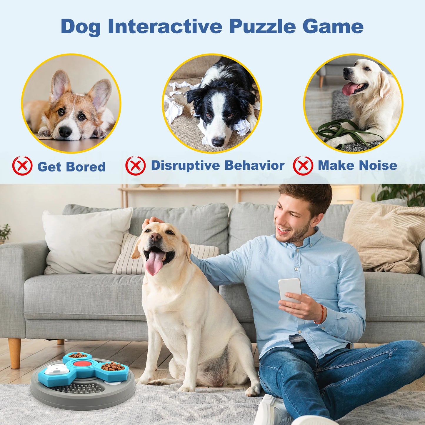 Mindful Munch Dog Puzzle Bowl